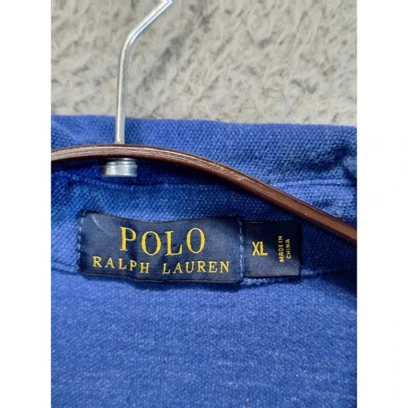 Polo Ralph Lauren Polo Shirt Mens XL Blue Long Sleeve Pony Logo Preppy Classic - Picture 6 of 8
